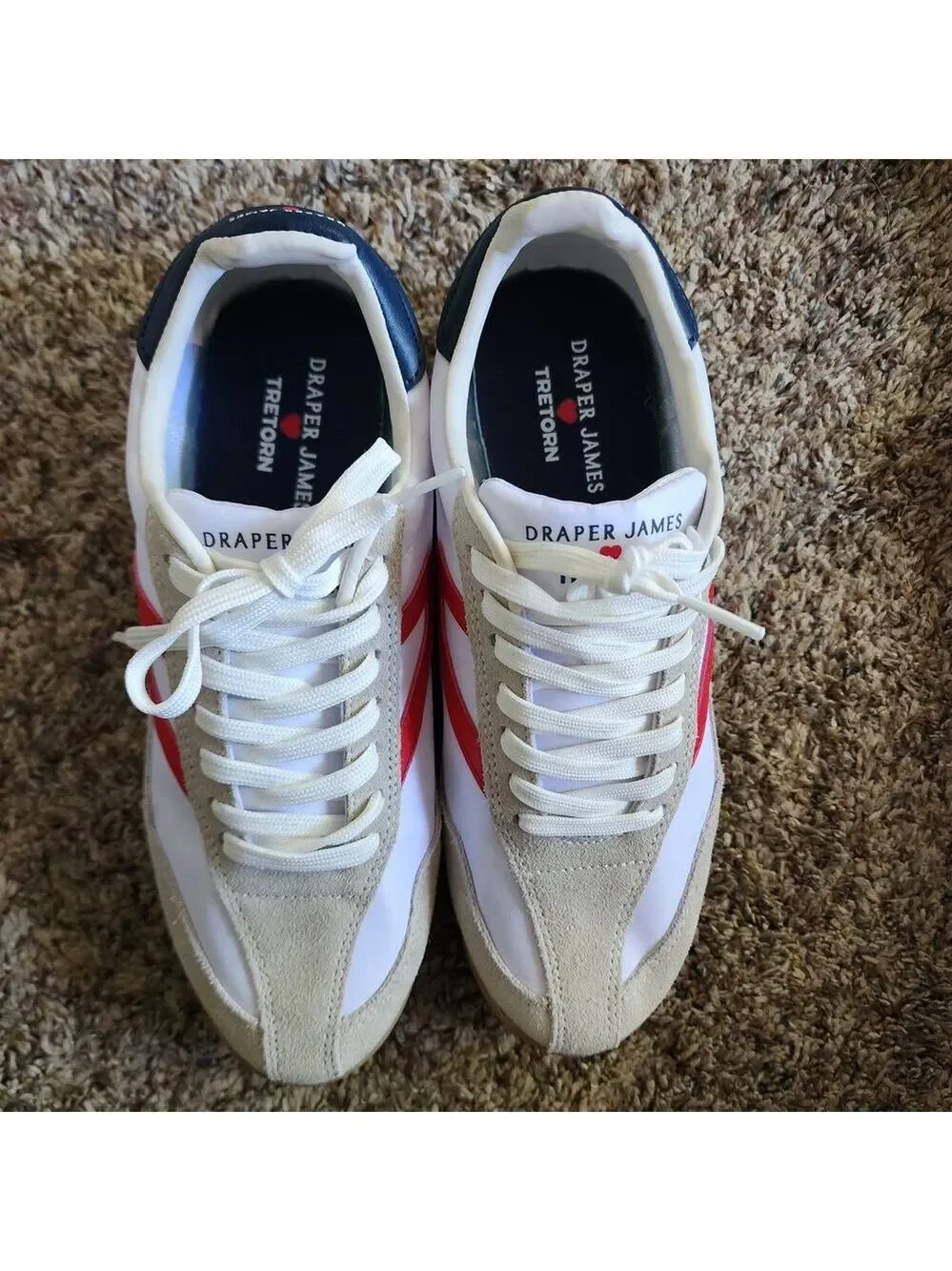 Draper‎ James x Tretorn Rawlins 2.0 Sneakers Red White Navy 7.5M NWOT